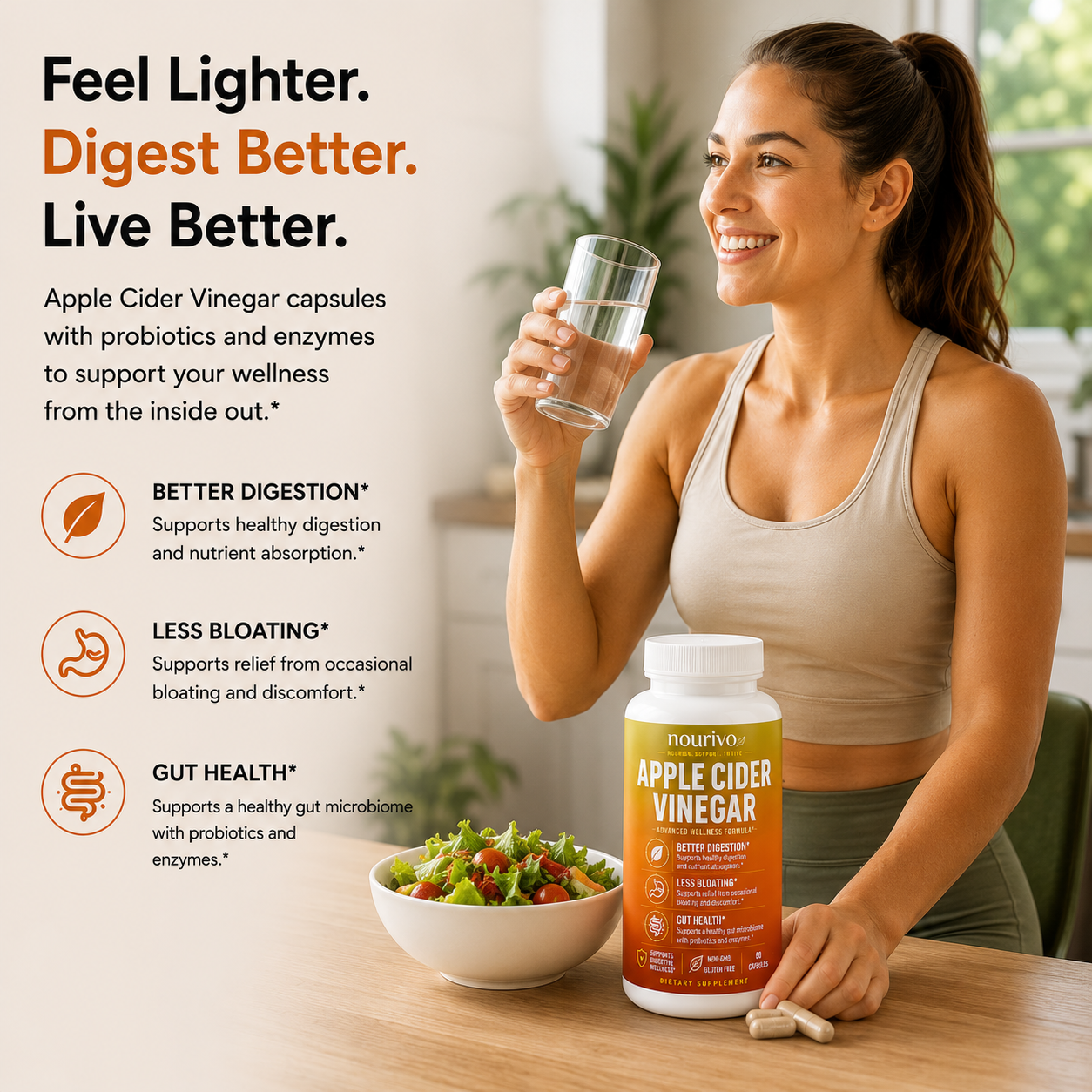 Apple Cider Vinegar Advanced Digestive Support, Gut Health & Wellness Formula