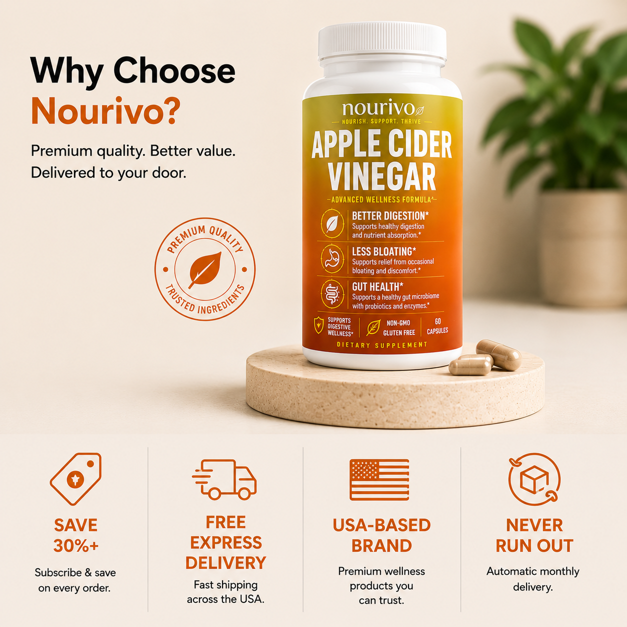 Apple Cider Vinegar Advanced Digestive Support, Gut Health & Wellness Formula