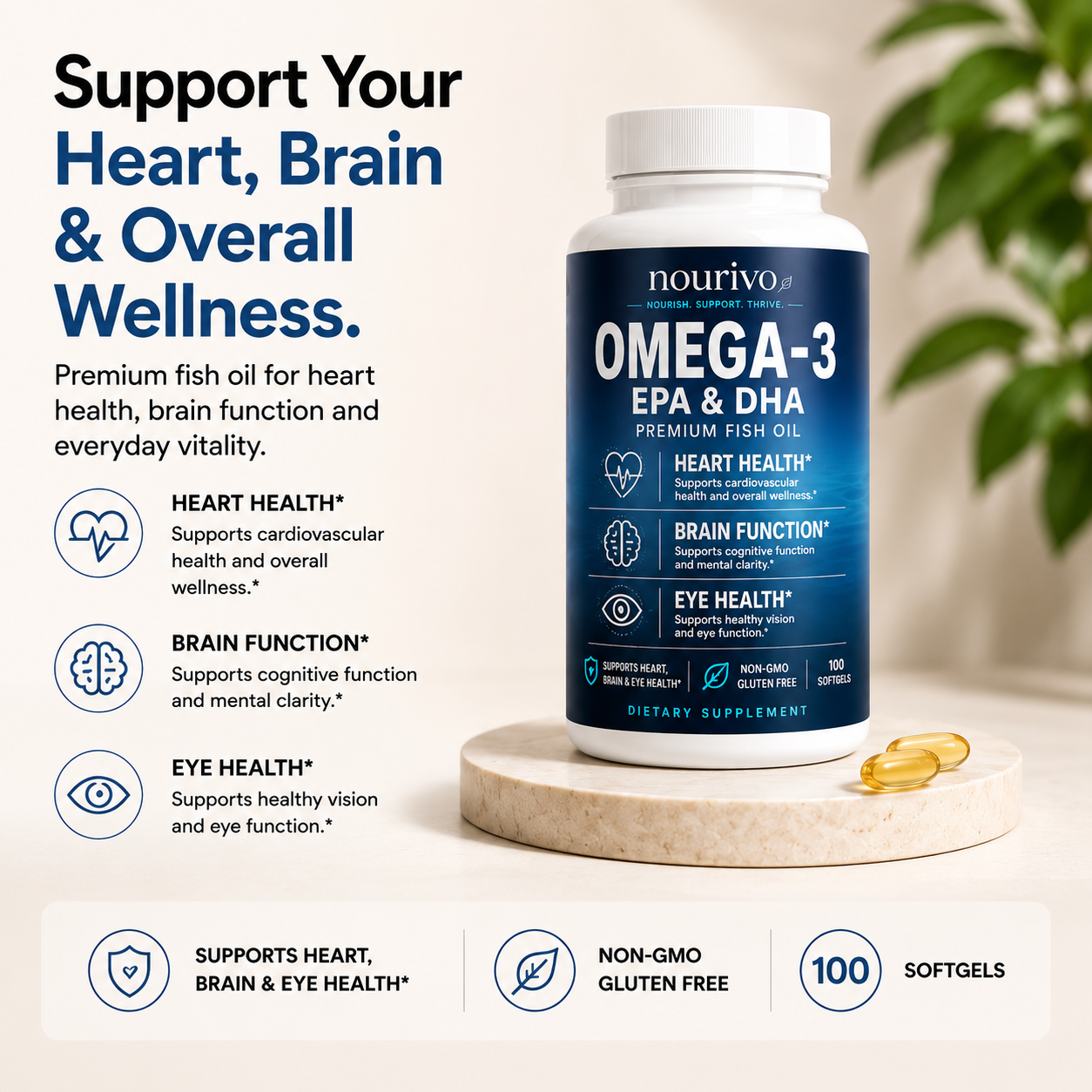 Omega-3 EPA & DHA – Heart, Brain & Eye Health Support