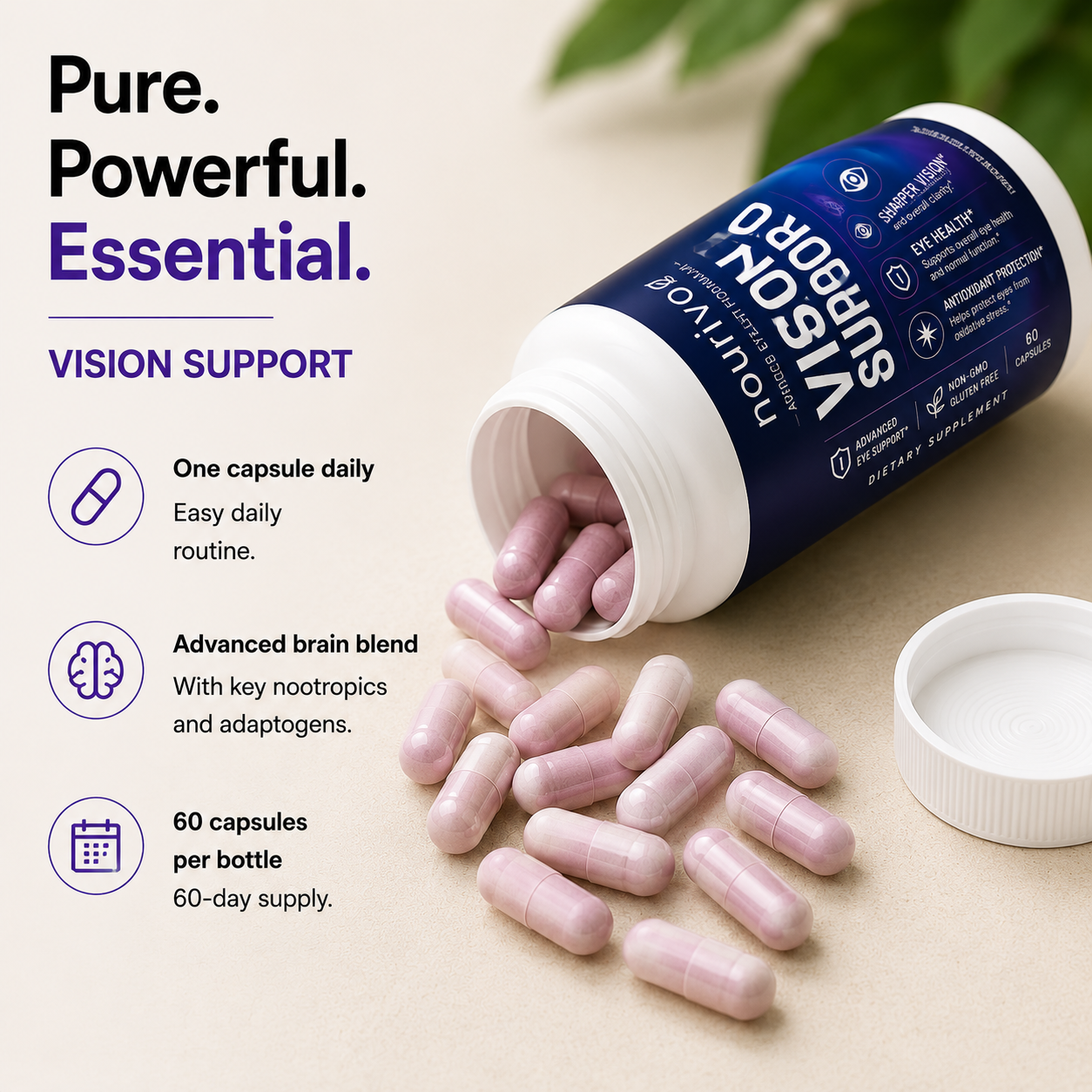Vision Support Advanced Eye Health, Clarity & Antioxidant Protection Formula