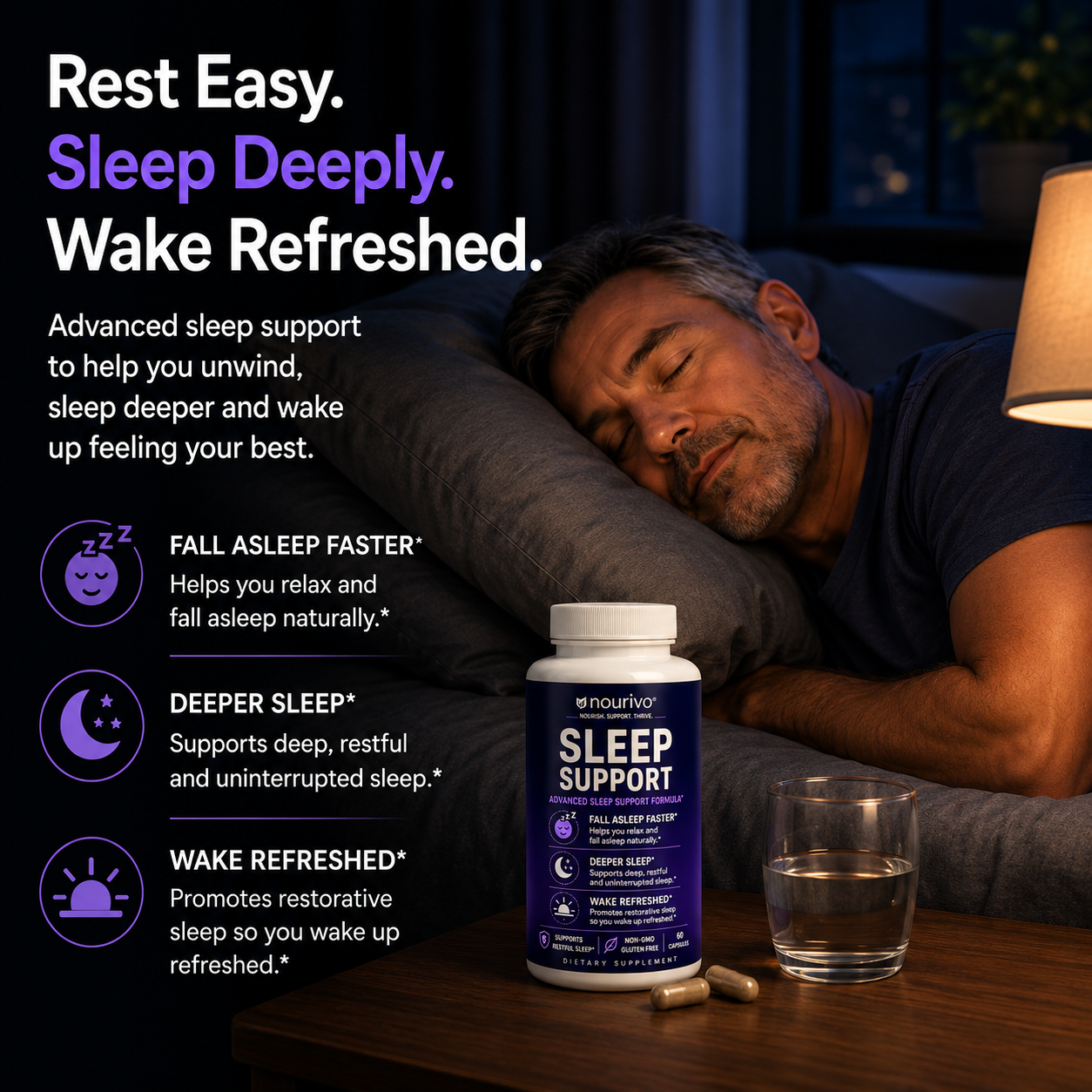 Sleep Support Advanced Restful Sleep, Relaxation & Recovery Formula