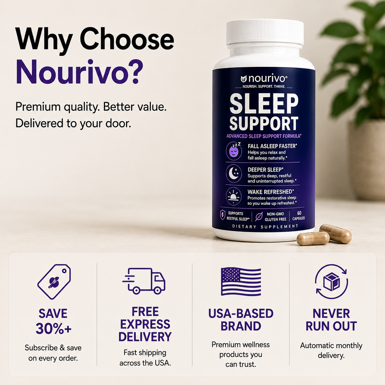 Sleep Support Advanced Restful Sleep, Relaxation & Recovery Formula