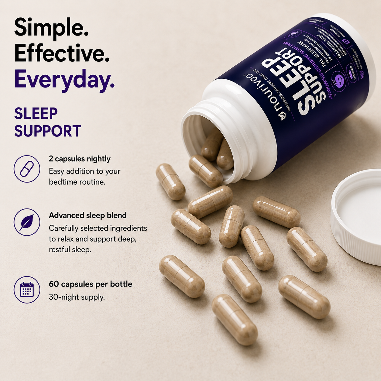Sleep Support Advanced Restful Sleep, Relaxation & Recovery Formula