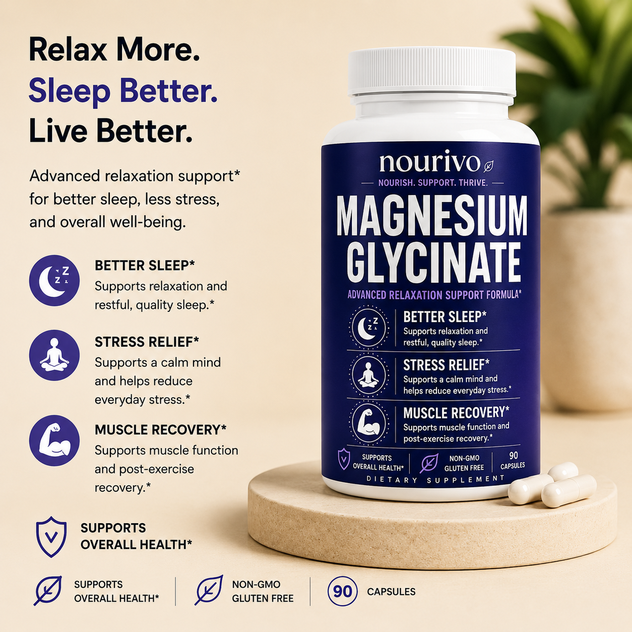 Magnesium Glycinate | High-Absorption Magnesium for Relaxation, Sleep & Muscle Support