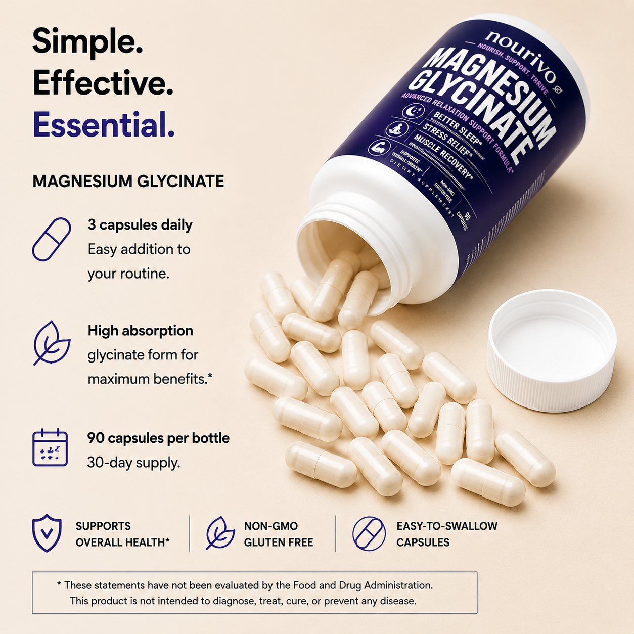 Magnesium Glycinate | High-Absorption Magnesium for Relaxation, Sleep & Muscle Support