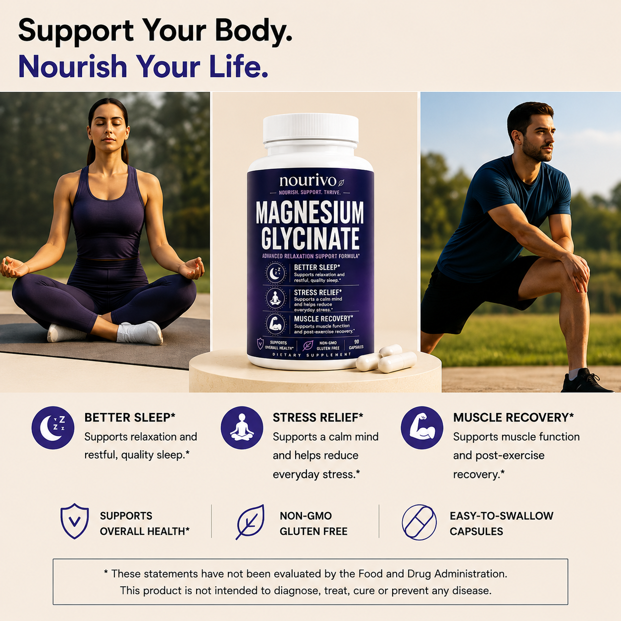 Magnesium Glycinate | High-Absorption Magnesium for Relaxation, Sleep & Muscle Support